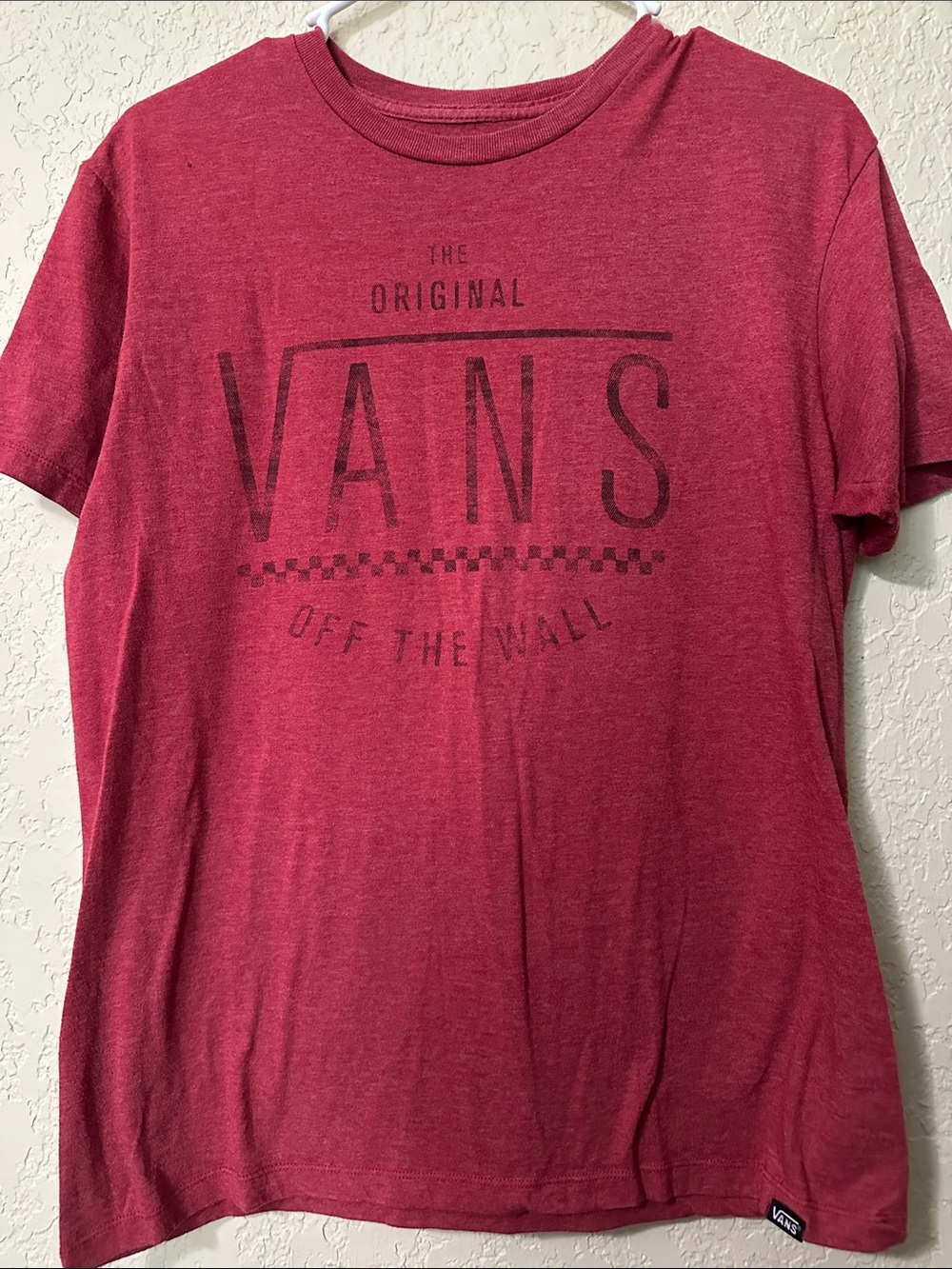 Vans Heather Red Logo Crewneck Tee